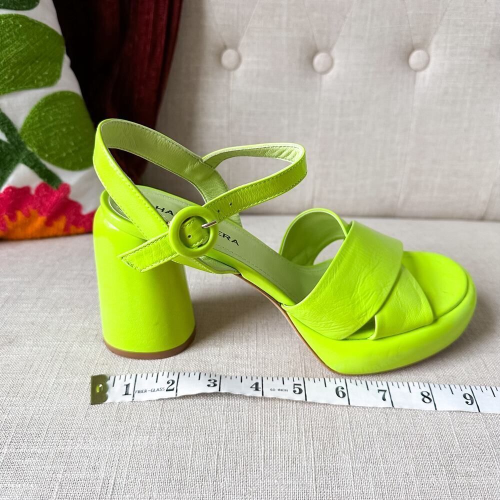 Halmanera Lime Green Leather Sandals Made in Italy Size 38.5 8 - Picture 7 of 12